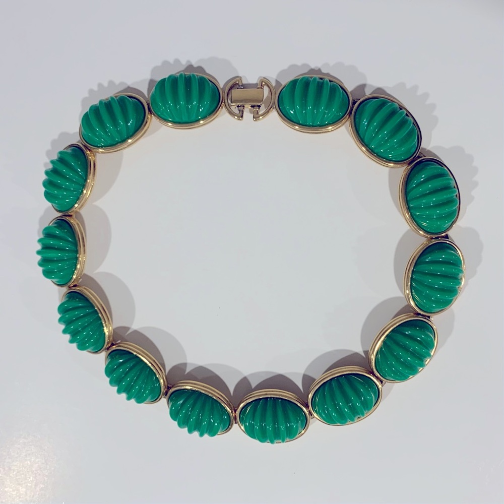Vintage 1950s Monet Green Lucite Choker